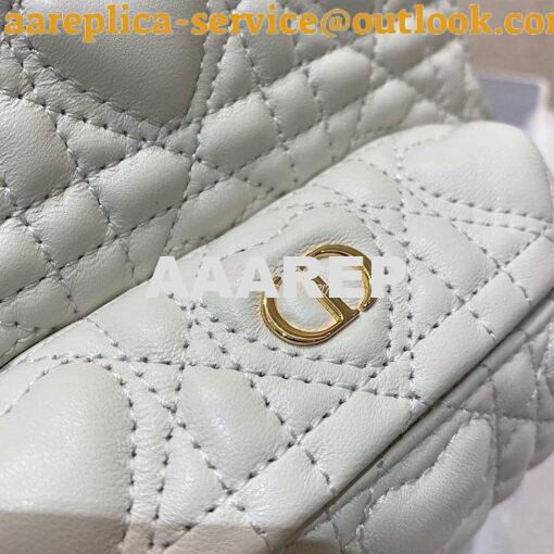 Replica Dior Mini Dioramour Backpack Latte Cannage Lambskin with Heart 2