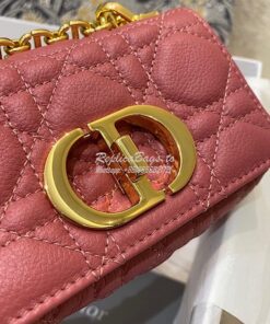 Replica Dior Micro Caro Bag in Yarrow Pink Supple Cannage Calfskin S20 2