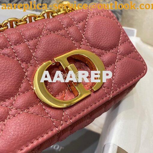 Replica Dior Micro Caro Bag in Yarrow Pink Supple Cannage Calfskin S20 2