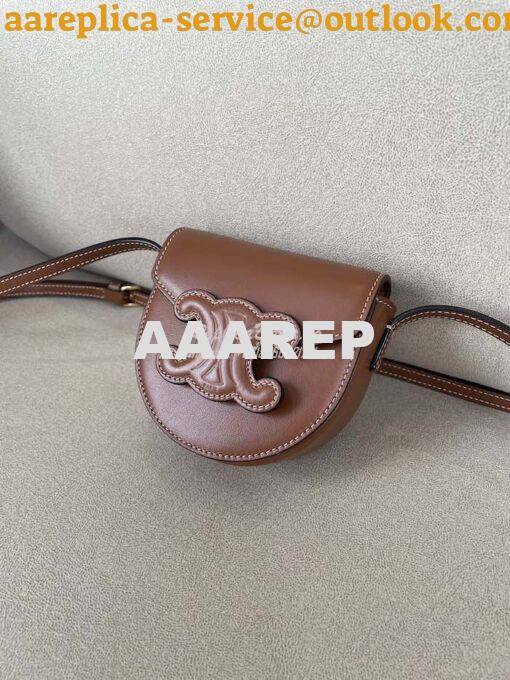 Replica Celine Mini Besace Cuir Triomphe In Smooth Calfskin 10J303 Tan 4