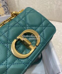 Replica Dior Micro Caro Bag in Tundra Green Supple Cannage Calfskin S2 2