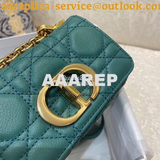 Replica Dior Micro Caro Bag in Tundra Green Supple Cannage Calfskin S2 2