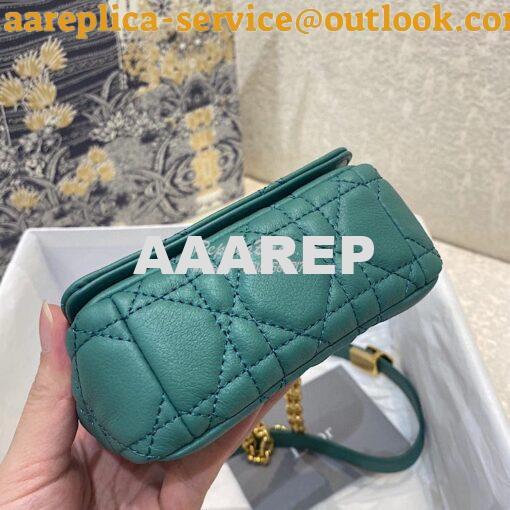 Replica Dior Micro Caro Bag in Tundra Green Supple Cannage Calfskin S2 4