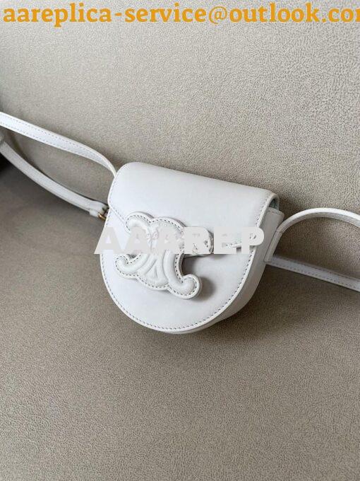 Replica Celine Mini Besace Cuir Triomphe In Smooth Calfskin 10J303 Whi 4