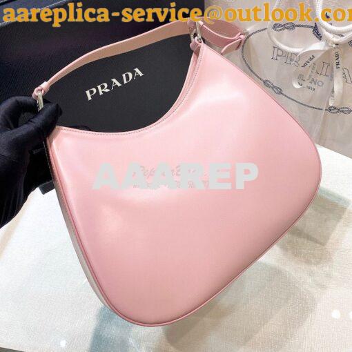 Replica Prada Cleo Brushed Leather Shoulder Bag 1BC156 Alabaster Pink 9