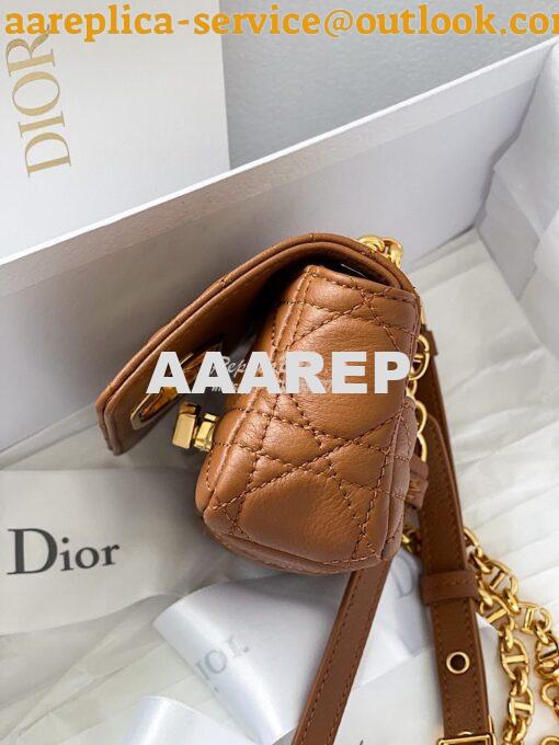 Replica Dior Micro Caro Bag in Cognac Supple Cannage Calfskin S2022 7