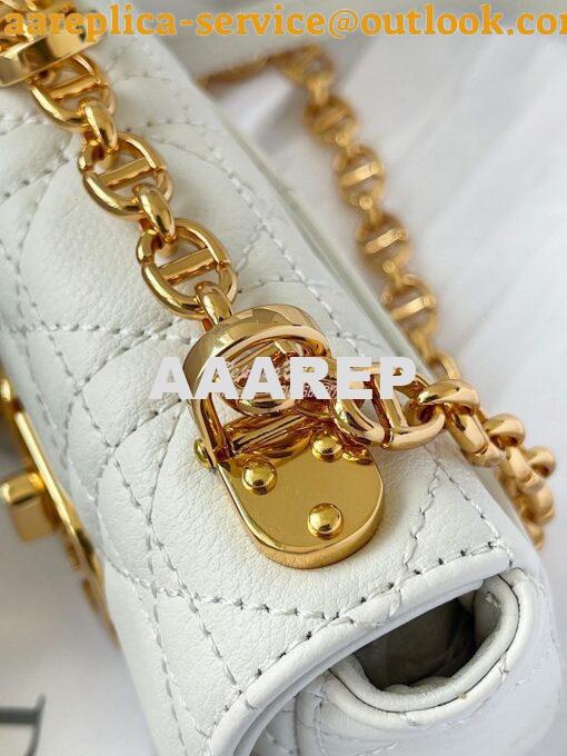 Replica Dior Micro Caro Bag in White Supple Cannage Calfskin S2022 3