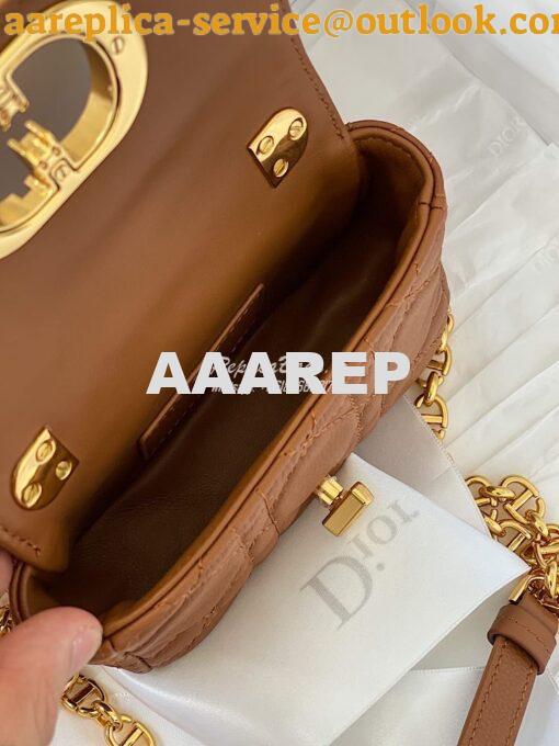 Replica Dior Micro Caro Bag in Cognac Supple Cannage Calfskin S2022 8