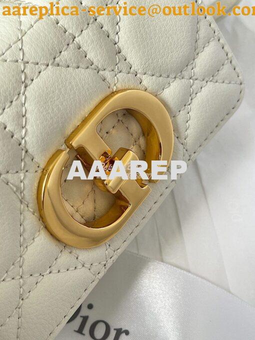 Replica Dior Micro Caro Bag in White Supple Cannage Calfskin S2022 4