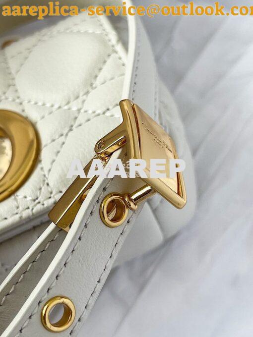 Replica Dior Micro Caro Bag in White Supple Cannage Calfskin S2022 6