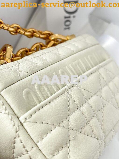 Replica Dior Micro Caro Bag in White Supple Cannage Calfskin S2022 8