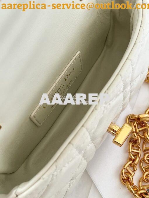 Replica Dior Micro Caro Bag in White Supple Cannage Calfskin S2022 9