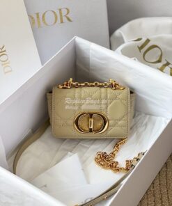 Replica Dior Micro Caro Bag in Beige Supple Cannage Calfskin S2022