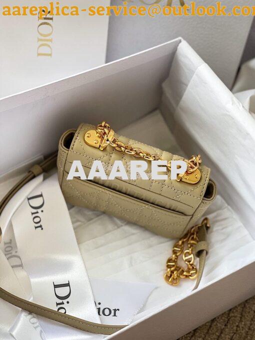 Replica Dior Micro Caro Bag in Beige Supple Cannage Calfskin S2022 4