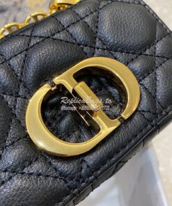 Replica Dior Micro Caro Bag in Black Supple Cannage Calfskin S2022 2