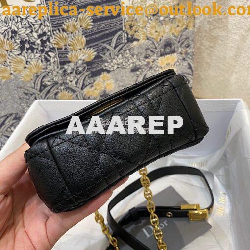 Replica Dior Micro Caro Bag in Black Supple Cannage Calfskin S2022 4