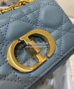 Replica Dior Micro Caro Bag in Cloud Blue Supple Cannage Calfskin S202 2