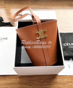 Replica Celine Bucket Triomphe In Natural Calfskin 199913 Tan