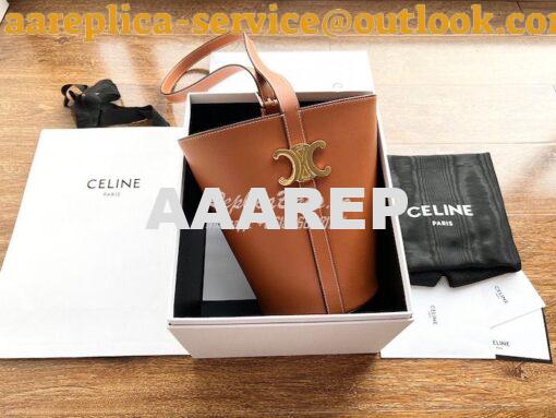 Replica Celine Bucket Triomphe In Natural Calfskin 199913 Tan