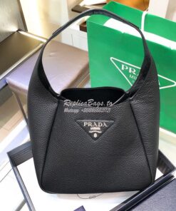 Replica Prada Leather Handbag 1BC127 Black