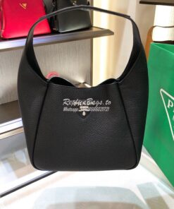 Replica Prada Leather Handbag 1BC127 Black 2