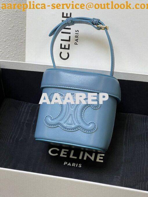 Replica Celine Small Box Cuir Triomphe In Smooth Calfskin 199263 Denim