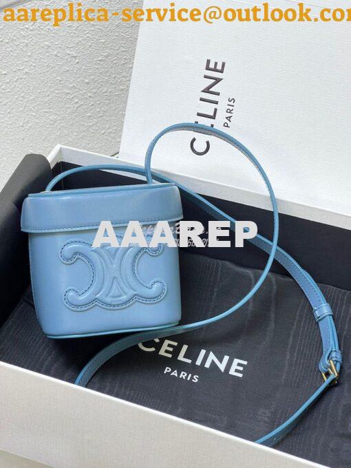 Replica Celine Small Box Cuir Triomphe In Smooth Calfskin 199263 Denim 2