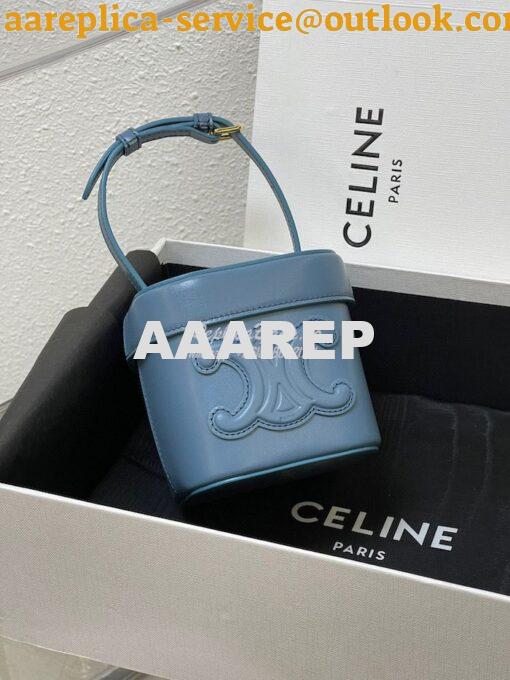 Replica Celine Small Box Cuir Triomphe In Smooth Calfskin 199263 Denim 3