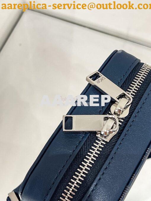 Replica Dior World Tour Messenger Pouch Blue Oblique Galaxy Leather 5