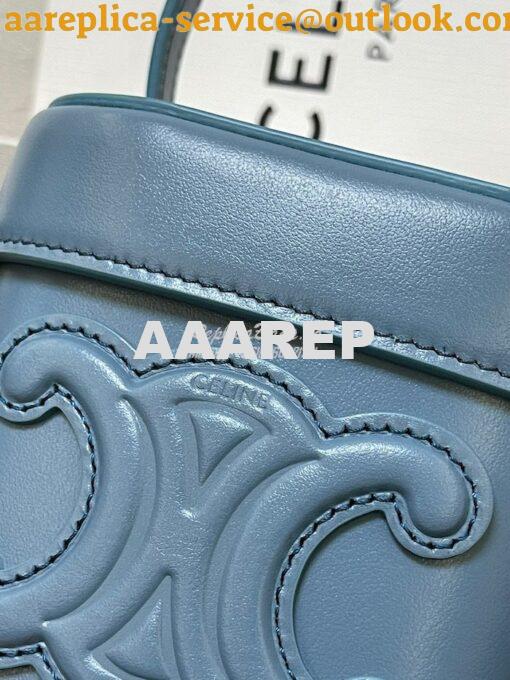 Replica Celine Small Box Cuir Triomphe In Smooth Calfskin 199263 Denim 5