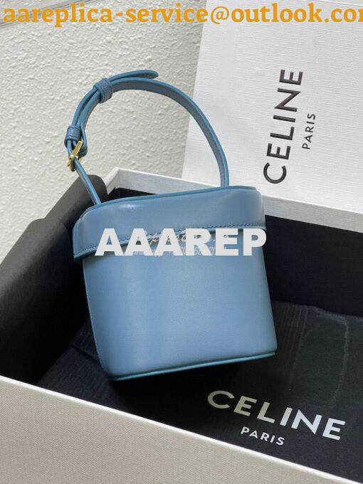 Replica Celine Small Box Cuir Triomphe In Smooth Calfskin 199263 Denim 7