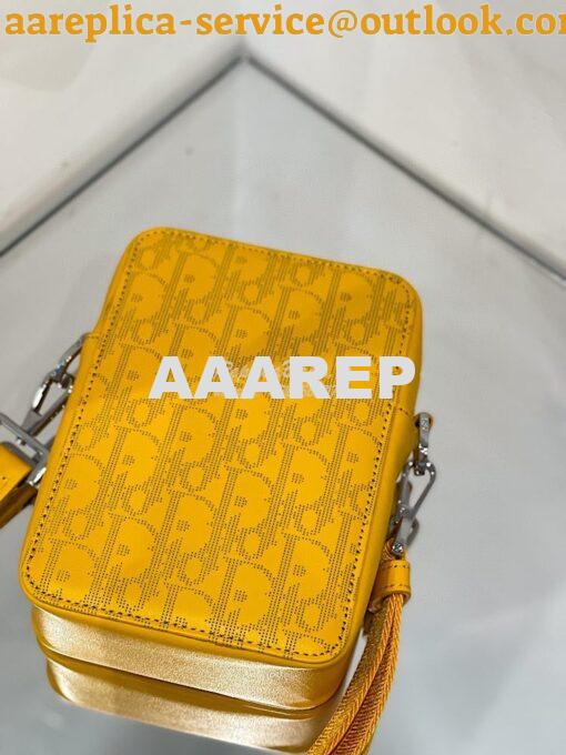 Replica Dior World Tour Messenger Pouch Yellow Oblique Galaxy Leather 2