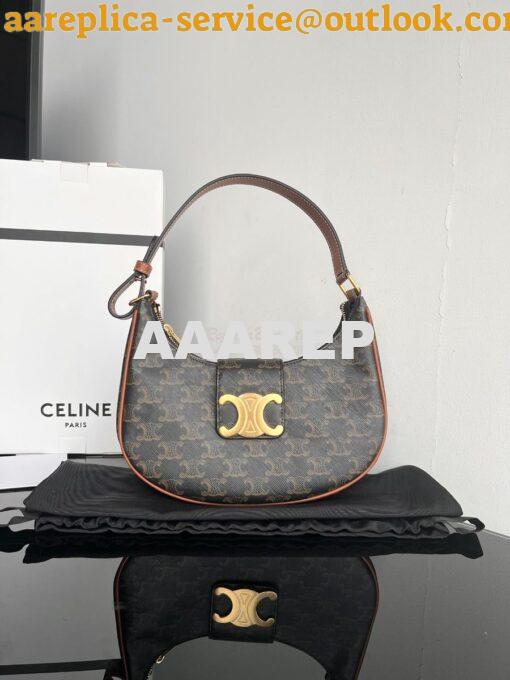 Replica Celine Medium Ava Triomphe Bag In Triomphe Canvas and Calfskin