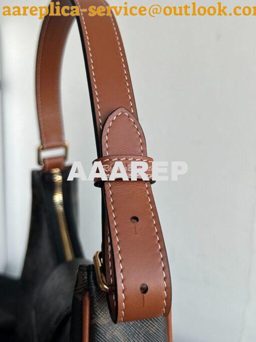 Replica Celine Medium Ava Triomphe Bag In Triomphe Canvas and Calfskin 3