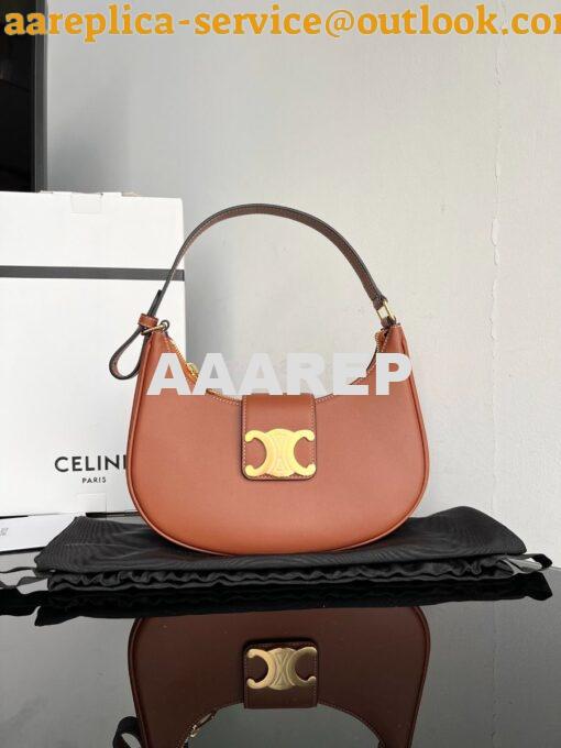 Replica Celine Medium Ava Triomphe Bag In Smooth Calfskin 114493 Tan