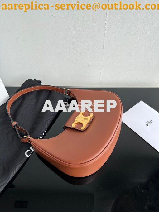 Replica Celine Medium Ava Triomphe Bag In Smooth Calfskin 114493 Tan 3