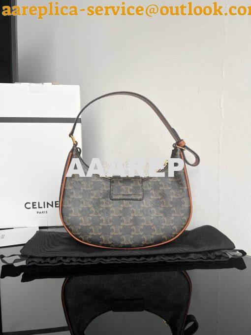 Replica Celine Medium Ava Triomphe Bag In Triomphe Canvas and Calfskin 11