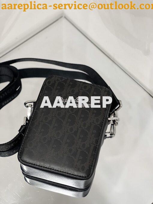 Replica Dior World Tour Messenger Pouch Black Oblique Galaxy Leather 3