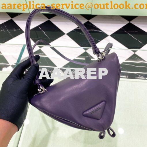 Replica Prada Padded Nappa Leather Handbag 1BA315 Violet 2