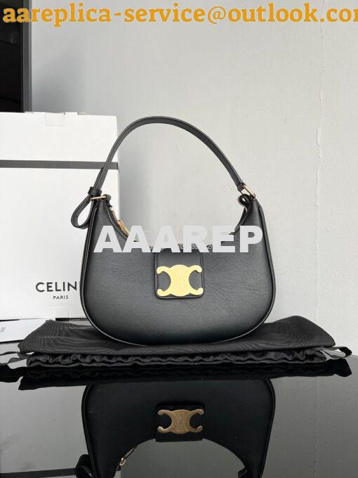 Replica Celine Medium Ava Triomphe Bag In Smooth Calfskin 114493 Black