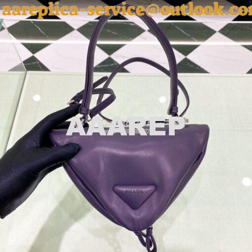 Replica Prada Padded Nappa Leather Handbag 1BA315 Violet 3