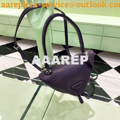 Replica Prada Padded Nappa Leather Handbag 1BA315 Violet 4