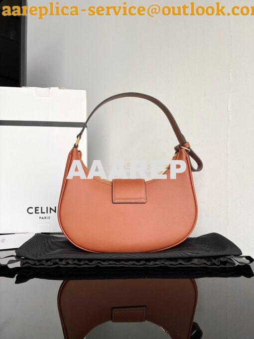 Replica Celine Medium Ava Triomphe Bag In Smooth Calfskin 114493 Tan 10