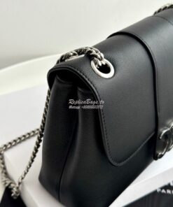 Replica Celine Medium Victoire Bag In Supple Calfskin 115853 Black Sil 2