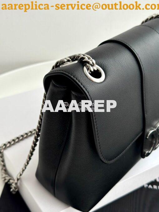 Replica Celine Medium Victoire Bag In Supple Calfskin 115853 Black Sil 2