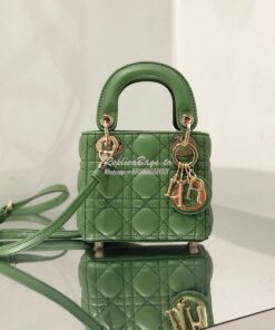 Replica Micro Lady Dior Bag Mint Green  Cannage Lambskin S0856