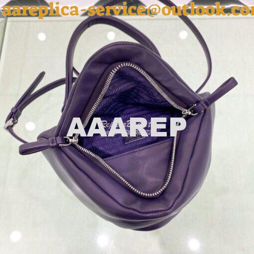 Replica Prada Padded Nappa Leather Handbag 1BA315 Violet 9