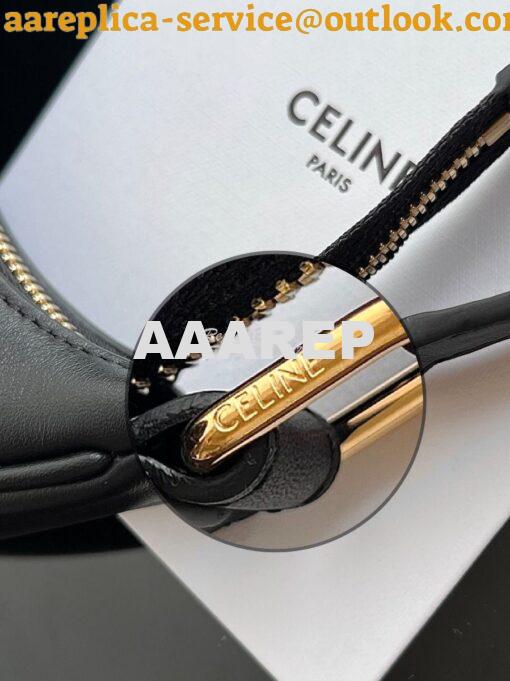 Replica Celine Medium Ava Triomphe Bag In Smooth Calfskin 114493 Black 11