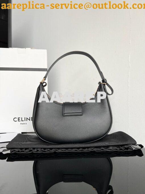 Replica Celine Medium Ava Triomphe Bag In Smooth Calfskin 114493 Black 13