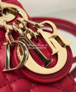 Replica Micro Lady Dior Bag Red Cannage Lambskin S0856 2